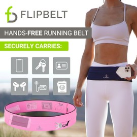 FlipBelt Classic Running Belt, Running Fanny Pack for Women and Men, USA Company - [Girly Pop Pink] - [Small], Girly Pop Pink, Small