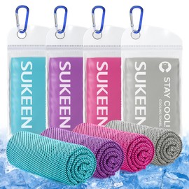 Sukeen Cooling Towel Gym Towel Men Women,4 Pack Towel Set(40"x 12"),Travel Towel Quick Dry Towel Camping Towel Sweat Towel Yoga Towel Sports Towel Ice Towel Small Towel Suitable for Outdoor Work