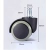 2 Inch Silent Rubber Furniture Casters – Set of 5