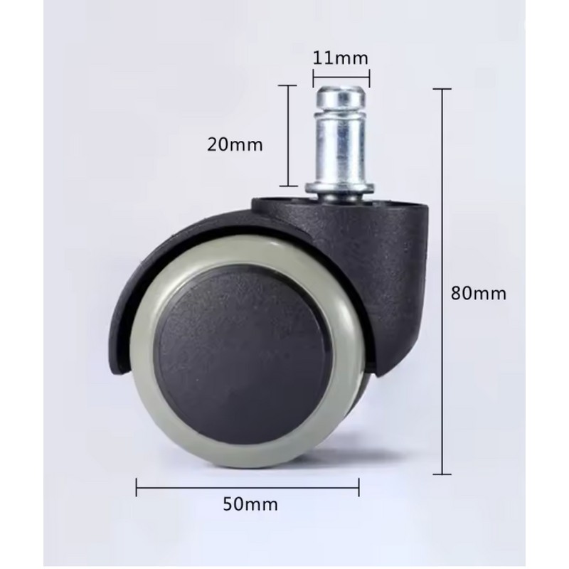 2 Inch Silent Rubber Furniture Casters – Set of 5