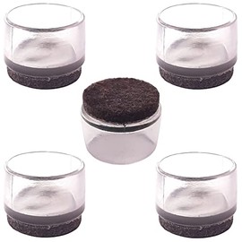 cyclingcolors 5 x Protective Caps Chair Legs with Felt Sliding Caps Felt Gliders Chair Leg Protectors Chair Socks Furniture Gliders (Diameter 14 mm)