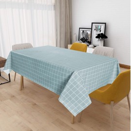 Obstal 100% Waterproof PVC Table Cloth, Oil-Proof Spill-Proof Vinyl Rectangle Tablecloth, Wipeable Table Cover for Outdoor and Indoor Use