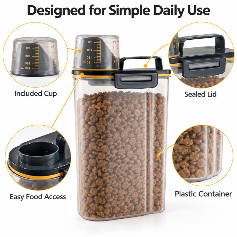 Airtight Pet Food Storage Container for Dogs & Cats –