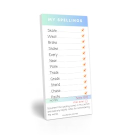Kids Spelling Writing Paper Desk Pad, Spelling Lesson Writing Notepad, Spelling Practice Worksheets