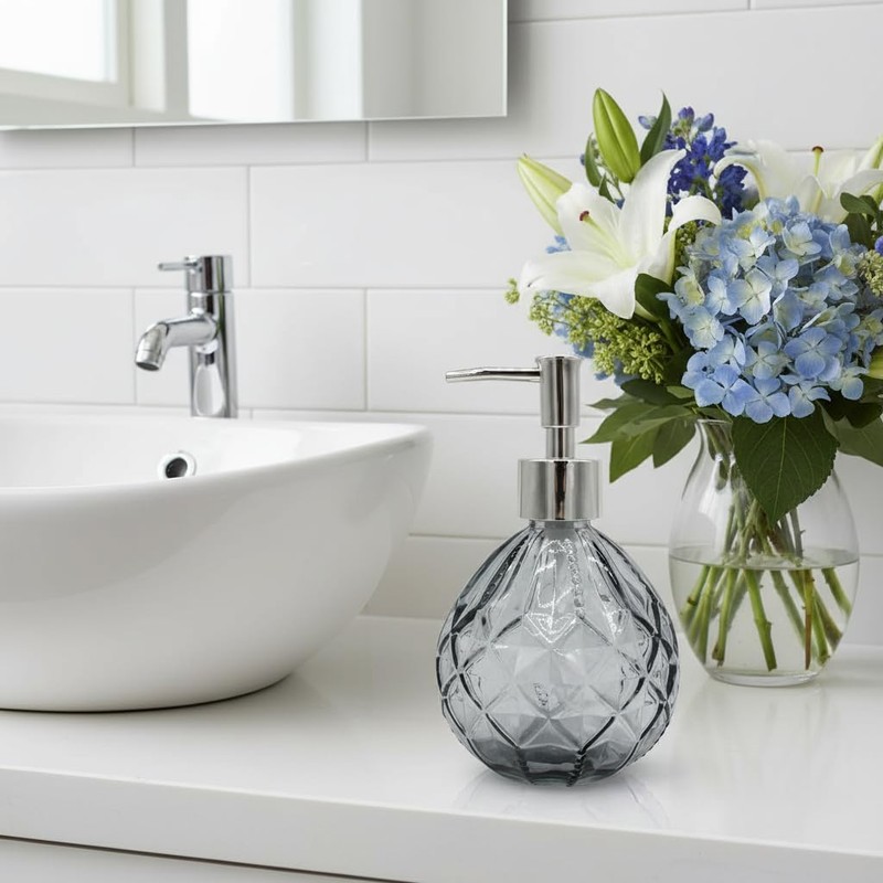 VKSG Glass Soap Dispenser for Kitchen, 350ML Hand Soap Dispensers