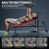 Foldable Weight Bench Adjustable w/Squat Barbell Rack and Removable Foot