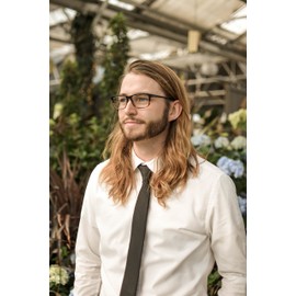 DAZI Men's Skinny Tie, Cotton Wool Linen Necktie, Great for Weddings, Groom, Groomsmen, Missions, Dances, Gifts. (Shadow)