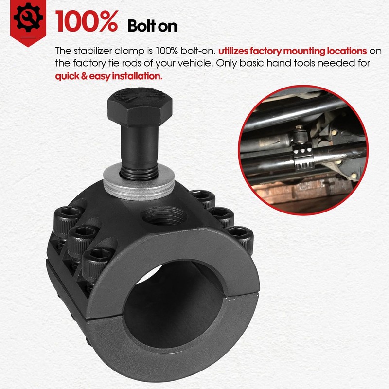 Upgraded Steering Stabilizer Tie Rod Clamp ​(1-3/8" OD tube) Fit