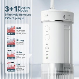 Portable Mini Water Flosser - Travel Oral Irrigator with Telescopic Water Tank, 4 Modes, and IPX7 Waterproof Design - Perfect for Braces, Bridges, and Home & Travel Dental Care