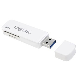 LogiLink CR0034A Mini USB 3.0 Card Reader with Protective Cover White