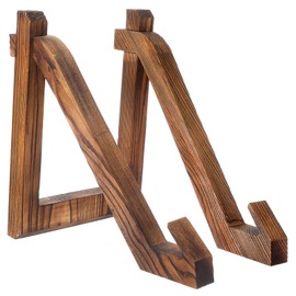 Quilax Plate Stands for Display 8 Inch, Decorative Wood Plate Stand, Picture Frame Stand for Dish Photo Plaque Platter Cutting Board