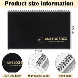 Fuyoooo Amt Logbook 11 x 6.5 Inch for Maintenance Technicians, Ia Qualified Mechanics
