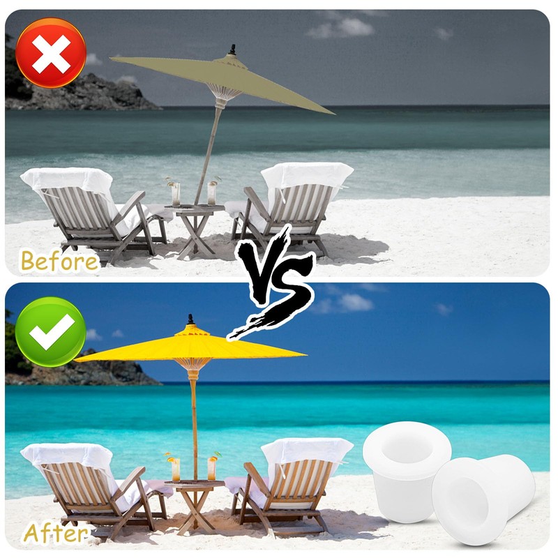 2Pcs Patio Table Umbrella Hole Ring Plug, Pool Sleeve Stabilizer