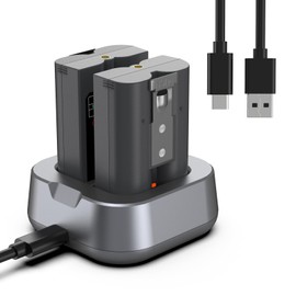 Battery Charger for Ring Rechargeable Battery, Dual Port V4 Ring Battery Charger Station for Ring Spotlight Cam Ring Video Doorbell 2/3/3Plus/4 Ring Stick Up Cam Batteries (Battery NOT Included)