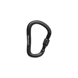BLACK DIAMOND RockLock Screwgate Carabiner | Hot-Forged, Lightweight | Keylock Nose | Secure Locking Biner for Belaying & Rappelling | Black