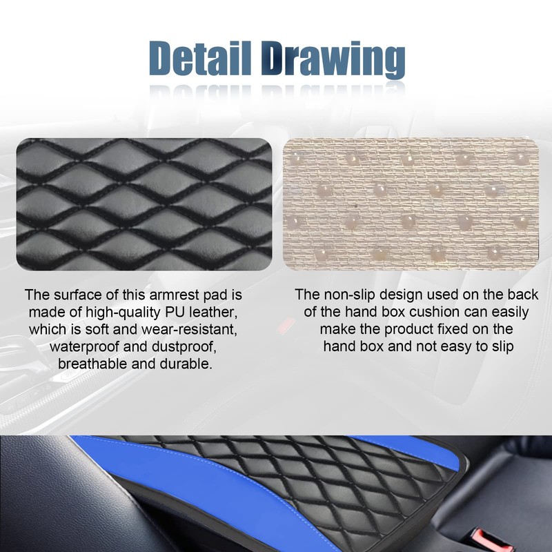 Car Center Console Cover, Universal Leather Waterproof Armrest Seat Box