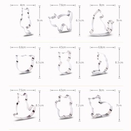 Cat Cookie Cutter, Pack of 9 Cat Cookie Cutters, Cat Animal Shape Cookie Cutter, DIY Cookie Cutter, Animals Cookie Cutters, Cat for Cat Themed Party