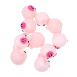 Operitacx 10 Pack Wool Felt Pig Decors DIY Craft Kit Felt Wool Pig Charms for Hair Band Flowers Headdress Decor