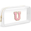 LOFOWN Initial Clear Makeup Bag Small Cosmetic Bag Travel Toiletry