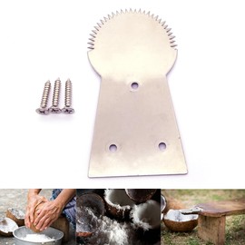 Mooninja Coconut Grater Scraper Shredder Flat Blade Head Small Utensil Manual Machine Knife For Food Hand Grinder Asian KItchen tool Stainless Steel Mini Kitchenware With 3 Screws