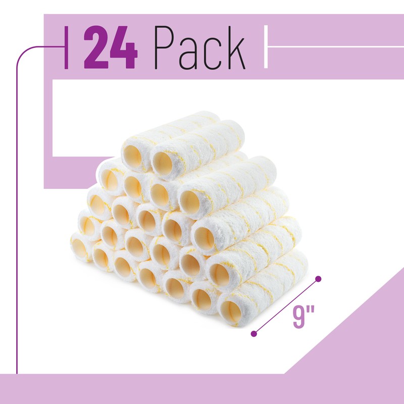 Bates- Paint Roller Covers, 9", Pack of 24, Covers for