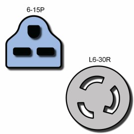 Iron Box NEMA 6-15P to L6-30R Plug Adapter - 15A/250V 14 AWG - Iron Box # IBX-1402 - 10 ft