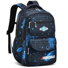ZHIDOBO Primary School schoolbag with starry sky pattern For Boys, Large Capacity and Lightweight, Waterproof And Durable, Suitable for children aged 6-12 ， Casual Children's Bag