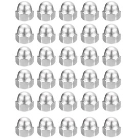 Fleymu Cap Nuts M10 Stainless Steel, Pack of 30 Acorn Nuts High M10, High Quality A2 V2A Stainless Steel Cap Nuts, Acorn Nuts Hexagonal M10 DIN 1587 for Screws, Threaded Rods & Threaded Bolts