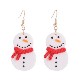 Cute Christmas Tree Snowman Star Shape Clay Dangle Earrings Colorful Christmas Style Earrings for Women Jewelry(B)
