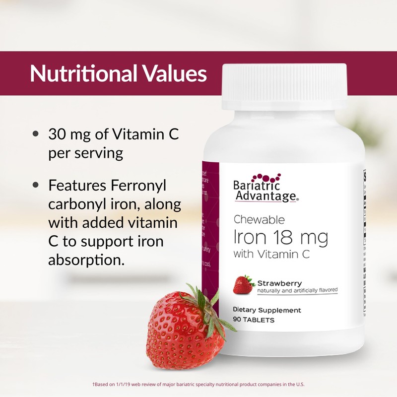 Bariatric Advantage Iron 18 mg with Vitamin C Chewable -