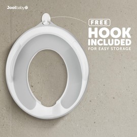 Jool Baby Products Jool Baby Potty Training Seat for Boys and Girls with Handles, Fits Round & Oval Toilets, Non-Slip with Splash Guard, Includes Free Storage Hook (Grey)