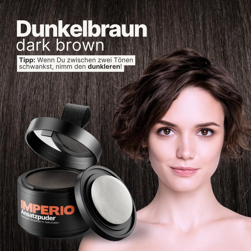 IMPERIO Root Touch-Up Powder, Hair Concealer, for Hair Thickening, for