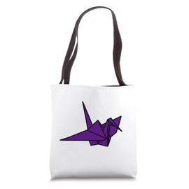 Origami Crane Wireframe Lucky Minimalistic Cute (Purple) Tote Bag