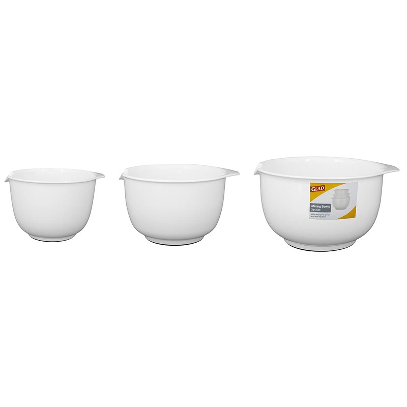 GLAD Mixing Bowls with Pour Spout, Set of 3 |
