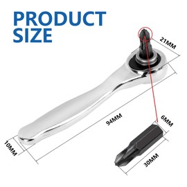 DAOOZHU 72-tooth mini ratchet, 1/4 inch ratchet, bit ratchet included 1 drill, compact hand ratchet wrench, ratchet accessory tool for tight places