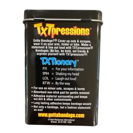 TXPressions TXTPRESSIONS Adhesive Bandages Cuts, Scrapes & Burns 20ct Tin Container NEW! 1b