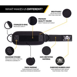 Body Reapers Workout Ankle Straps for Cable Machine Women, Ankle Cuff Cable Attachment, Ankle Clips for Cable Machine, Glute Kick Back Ankle Straps, Glute Workout, Lower Body Exercises - Pair