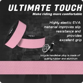 DINTSTYLE 2pcs Bike Handlebar Tapes, Road Bicycle Bar Tape, Environmental Bicycle Bar Tape, Absorbent Handle Bar, Comfortable Grip for Road Bike Cycling(Blackfen)