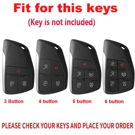 TECART Key Fob Cover with Keychain zinc alloy Key Case Fit for Buick Envision Avenir Fit For GMC Yukon Denali 6 Button Brown