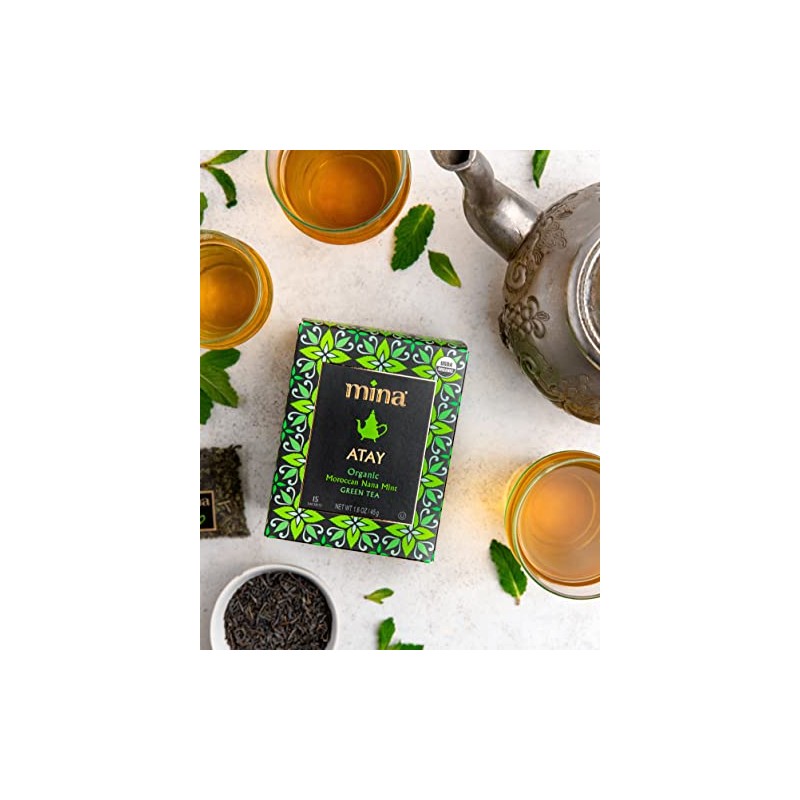 Mina Atay, bolsas de té verde menta marroquí, 15 sobres