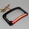 HTTMT- Dual LED Curved Motorcycle License Plate Frame w/Turn-Signal,Brake Light