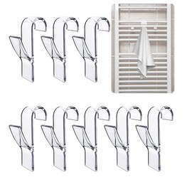 JRYGAC Pack of 8 Hooks for Towel Radiators, Towel Rail Radiators, Hooks for Round Radiators, Bathroom Hooks for Towel Radiators, Radiator Hooks for All Standard Radiators (Transparent)