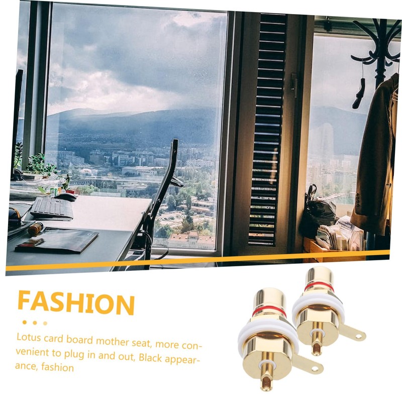 CORHAD Sturdy Rca Connectors 2 Pcs Lotus-shaped Rca Female Plated