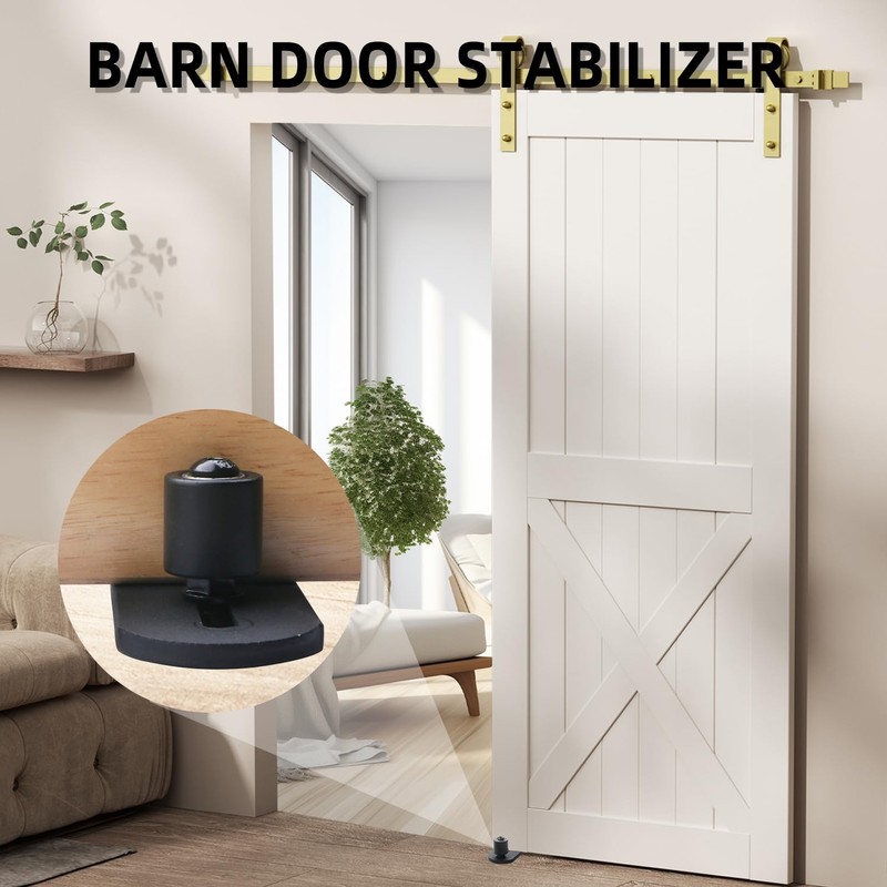 Akso Aoyupe Barn Sliding Door Floor Fixed Rails, Adjustable Stay