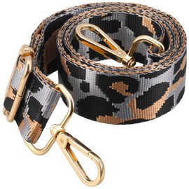 FANTESI Handbag Straps, Leopard Print Wide Shoulder Bag Straps Adjustable Crossbody Bag Straps Long Straps Bag Straps with Clips for Women