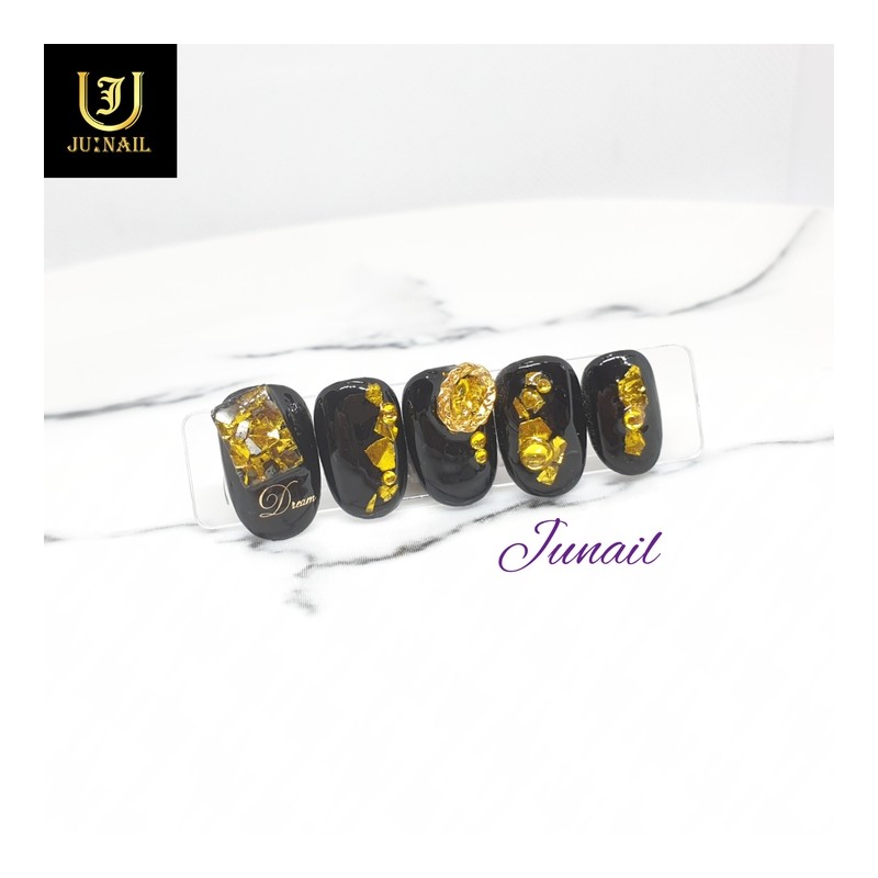 Yellow Stone Handmade Nail Tips - Long Ballerina / Yellow스톤