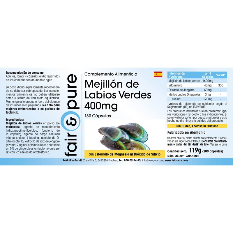 Fair & Pure® - Grünlipp Muschel 400mg mit Ingwer -