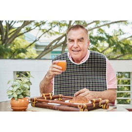 Adult Bibs for Women Men 3pack, Washable, Waterproof Dining Clothing Protectors with Crumb Catcher