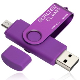 32 GB OTG USB Flash Drive Dual USB Flash Drive with Micro USB Drive Connection for Android Smartphone Tablets & Computers (Purple)