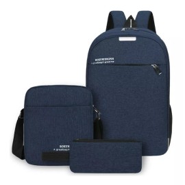 BOSSCO Mochila Casual Escolar Laptop 15.6 Viajar Trae 3 Piezas